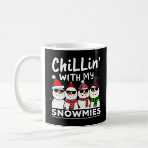 Taza De Café Chillin' Con Mis Snowmies Navidades De Snowman
