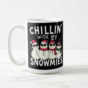 Taza De Café Chillin' Con Mis Snowmies Navidades De Snowman