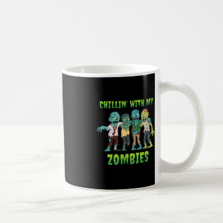 Taza De Café Chillin Con Mis Zombies Halloween Niños Diversión