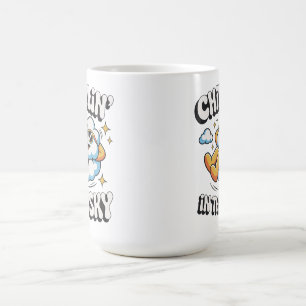 Taza De Café Chillin' en el gráfico de Sky Cloud para relajarse