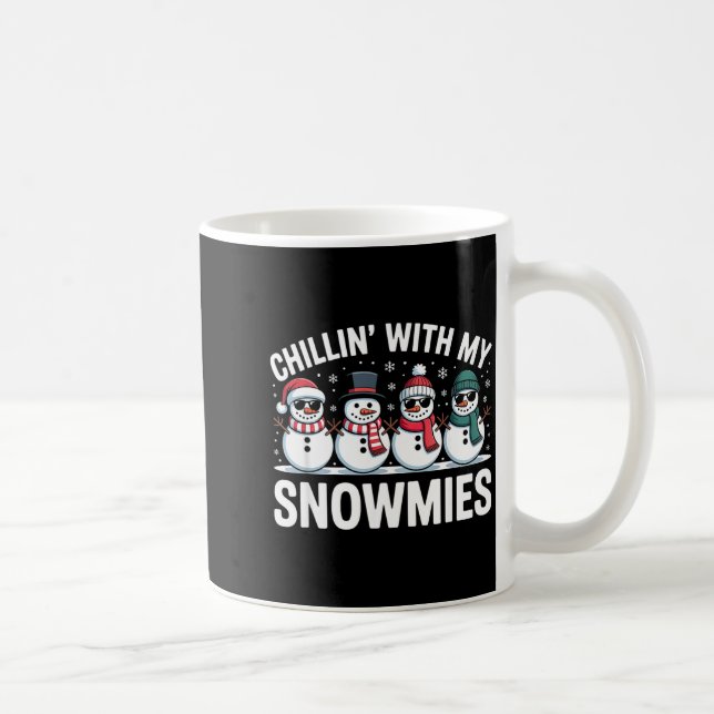 Taza De Café Chillin With My Snowmies Xmas Snowman Boys Girls M (Derecha)