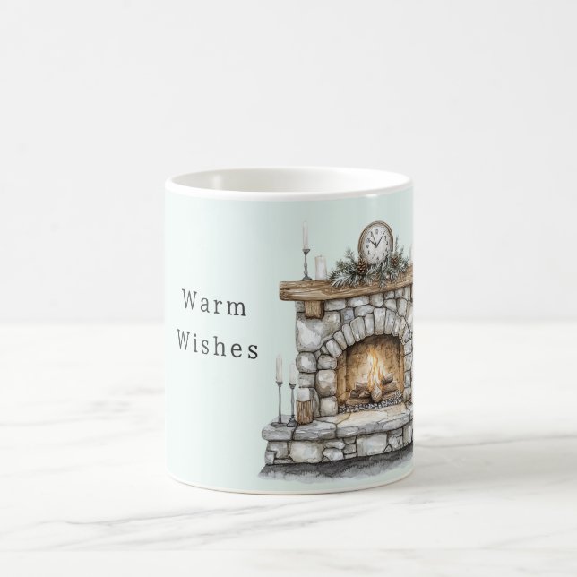 Taza De Café Chimenea de menta buenos deseos (Centro)