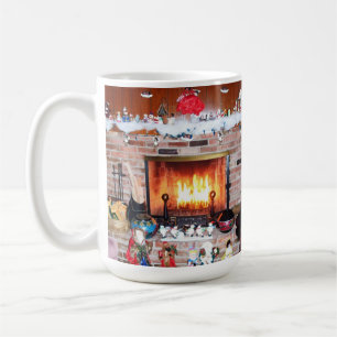 TAZA DE CAFÉ CHIMENEA DE NAVIDAD 
