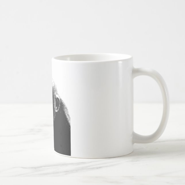 Taza De Café Chimpancé blanco negro (Derecha)