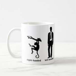 Taza De Café Chimpancé de mano derecha hombre de mano izquierda