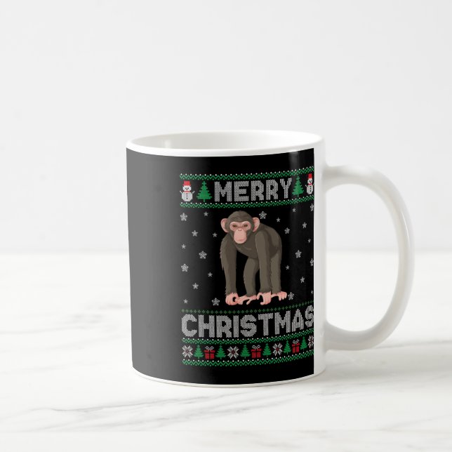 Taza De Café Chimpanzee Hombres Animales Mujeres Niños Navidade (Derecha)