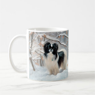 Taza De Café Chin Japonés Deja que nieve Navidad