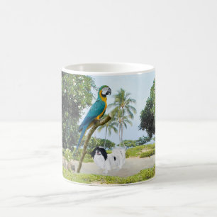 Taza De Café Chin japonés y guacamayo