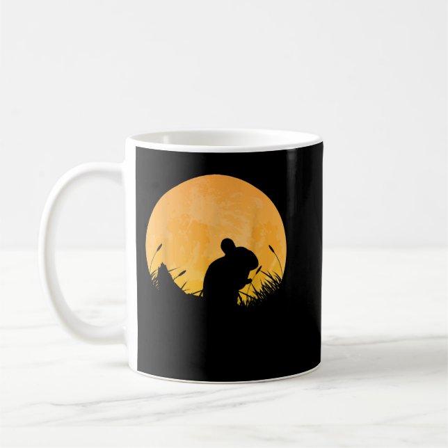 Taza De Café Chinchilla Fácil Traje De Halloween Rodent Moon (Izquierda)