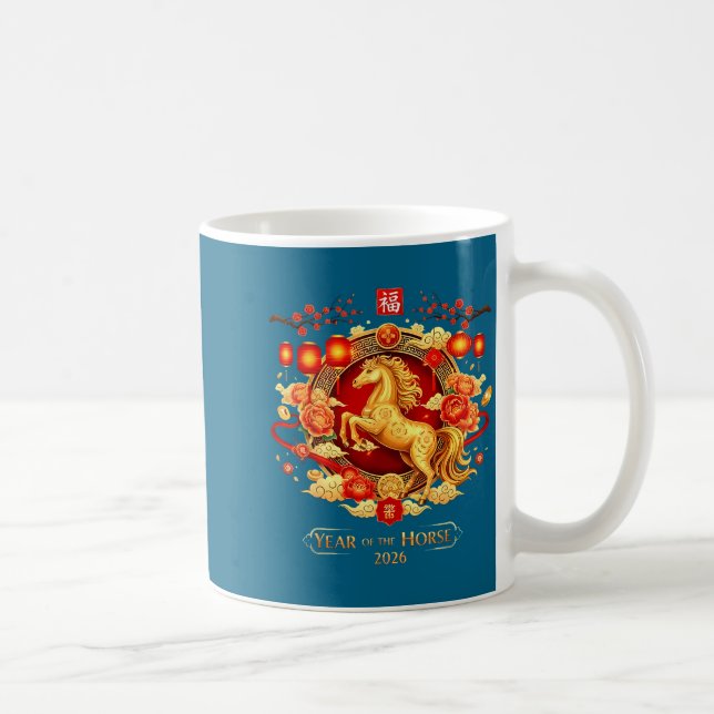 Taza De Café Chinese New Year 2026 Horse Happy Chinese New Year (Derecha)