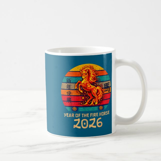 Taza De Café Chinese New Year 2026 Year Of The Fire Horse Vinta (Derecha)