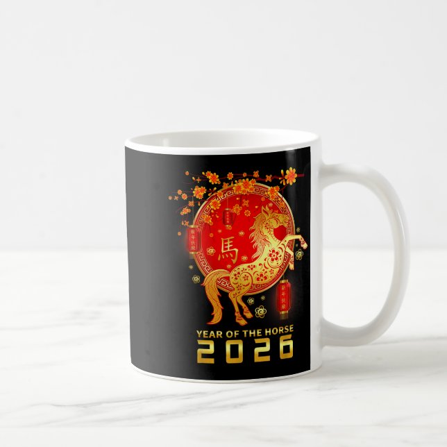 Taza De Café Chinese New Year 2026 Year Of The Horse Lunar New  (Derecha)