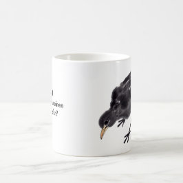 Taza De Café Chinesische Tuschekunst mit Amsel-Vogelmotiv 
