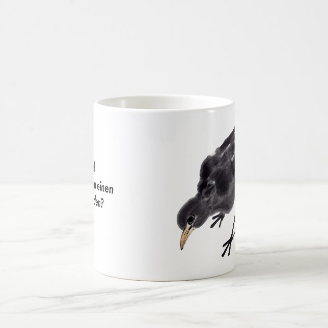 Taza De Café Chinesische Tuschekunst mit Amsel-Vogelmotiv  (Centro)