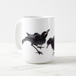 Taza De Café Chinesische Tuschekunst mit Vogelmotiv