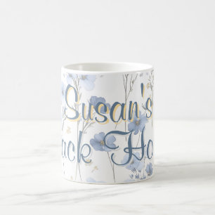 Taza De Café Chinoiserie Azul Toile Mahjong Personalizado