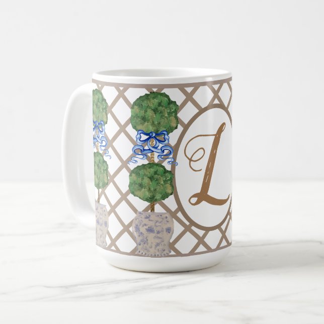 Taza De Café Chinoiserie Ginger Jar Jars Topiary (Anverso izquierdo)
