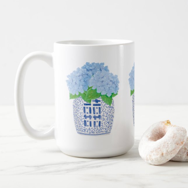 Taza De Café Chinoiserie Hydrangea Mug (Con donut)