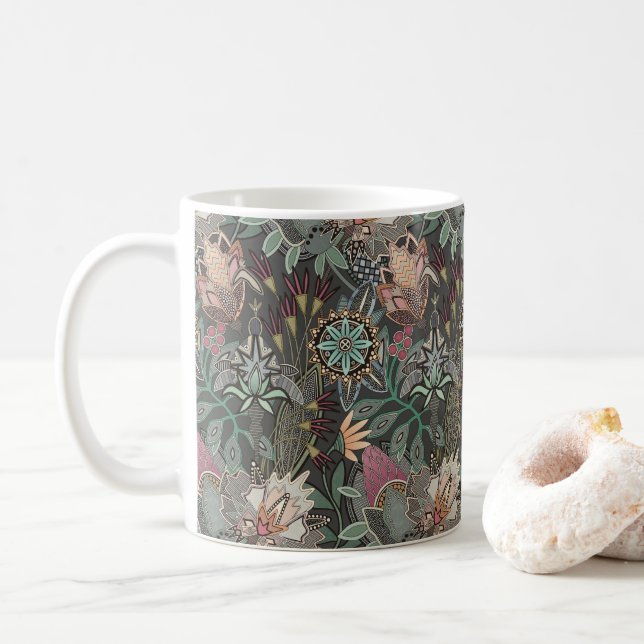 Taza De Café chintz gris steampunk (Con donut)