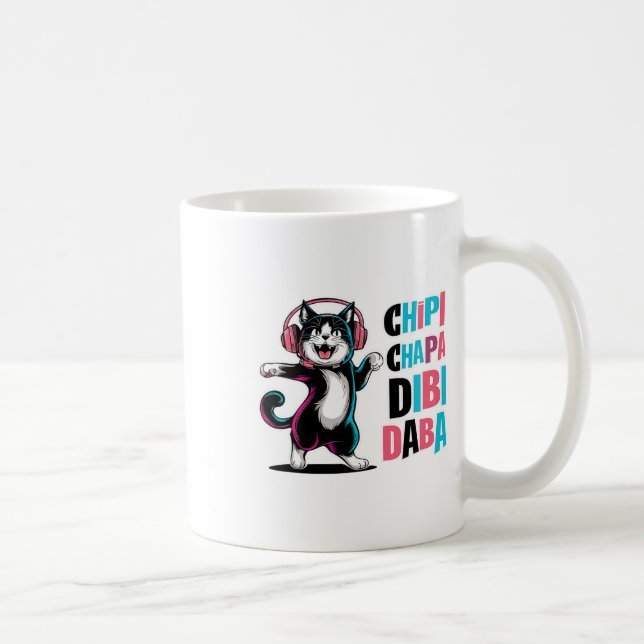 Taza De Café Chipi Chapa Dibi Daba Cat Dancing Personalizado (Derecha)