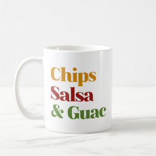 Taza De Café Chips De Salsa Y Guac