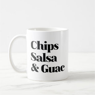 Taza De Café Chips De Salsa Y Guac