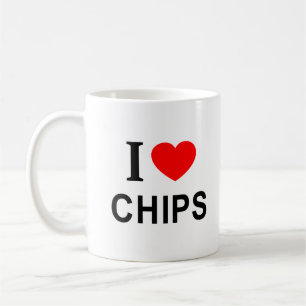 TAZA DE CAFÉ ❤️ CHIPS ME AMO CHIPS I HEART CHIPS