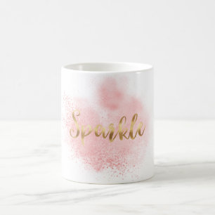 Taza De Café Chispa atractiva del oro del confeti glamoroso del