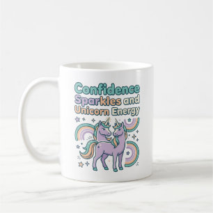 Taza De Café Chispas de Confianza de Unicornio y Diseño de Cami