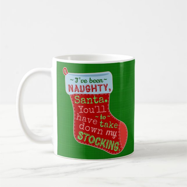 Taza De Café Chiste de almacenamiento travieso de Papá Noel del (Izquierda)