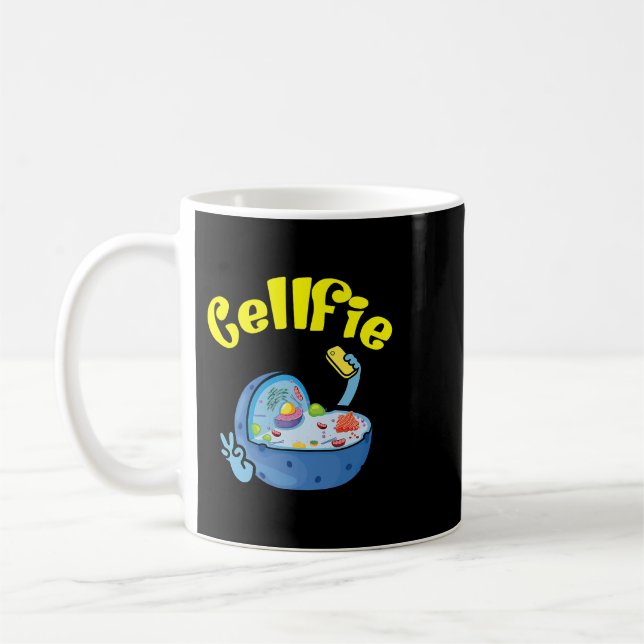 Taza De Café Chiste de Biología Celular Selfie Biólogo Regalo F (Izquierda)