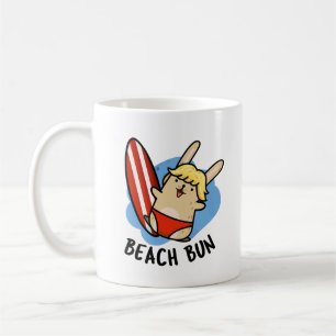 Taza De Café Chiste de conejito divertido de bollo de playa