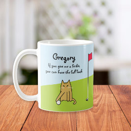 Taza De Café Chiste de golf Personalizado Gato Personalizado