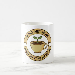 Taza De Café Chiste de Jardinero Introvertido - No Soy Antisoci