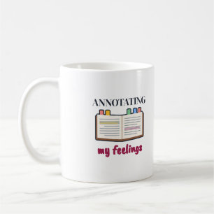 Taza De Café Chiste de lectura de pestaña adhesiva anotando mis