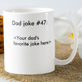 Taza De Café Chiste de papá personalizado Chiste blanco y negro