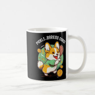 Taza De Café Chiste de perro corgi jugando pickleball para juga