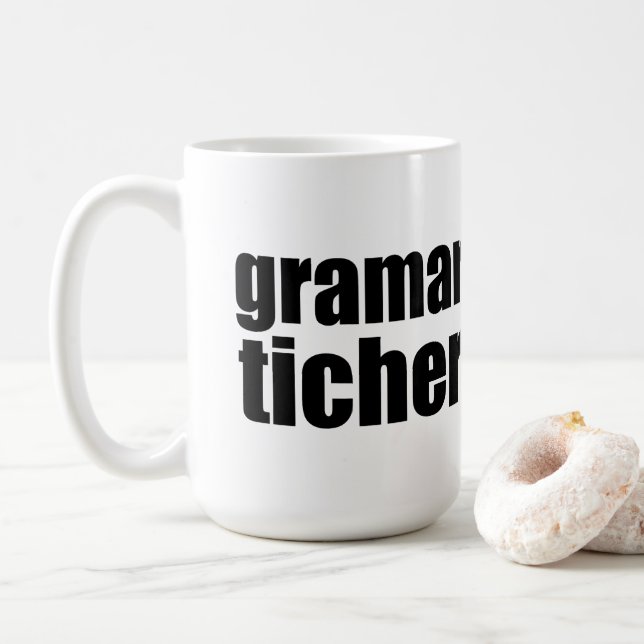 Taza De Café Chiste de profesores de gramática (Con donut)