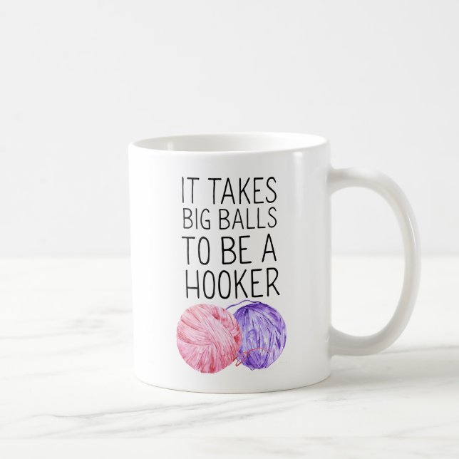 Taza De Café Chiste del hilado del ganchillo (Derecha)
