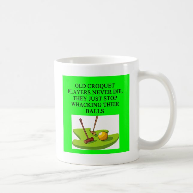 Taza De Café Chiste del jugador del CROQUET (Derecha)