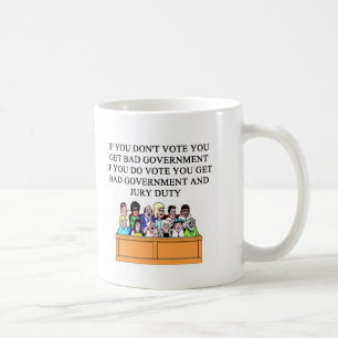 Taza De Café chiste del labor del jurado del gobierno