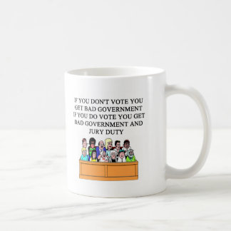 Taza De Café chiste del labor del jurado del gobierno