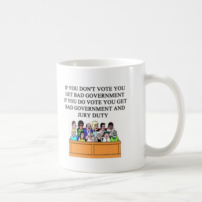 Taza De Café chiste del labor del jurado del gobierno (Derecha)