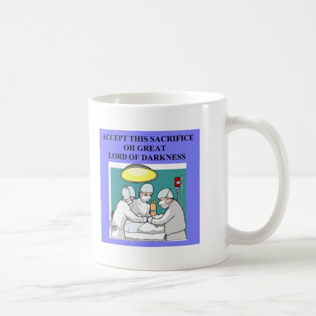 Taza De Café chiste demoníaco del médico/del cirujano (Derecha)
