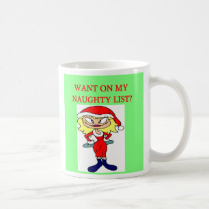 Taza De Café chiste travieso de Navidad del chica de la lista