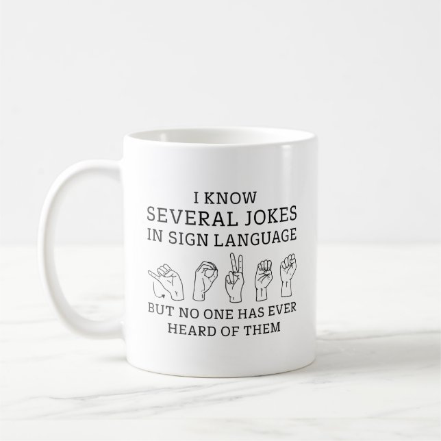 Taza De Café Chistes de lenguaje de Rótulo (Izquierda)