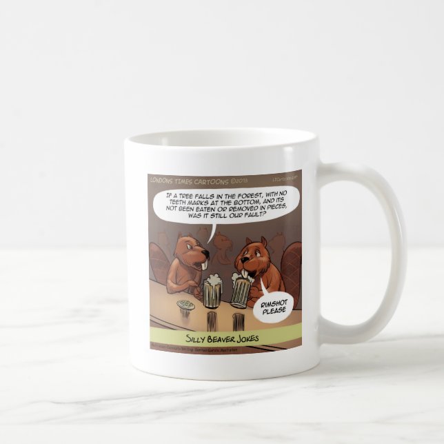 Taza De Café Chistes de Silly Beaver Personalizado gracioso (Derecha)