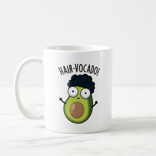 Taza De Café Chistes divertidos de aguacate con pelo (Izquierda)