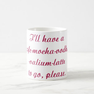 Taza de café chistosa de Latte del valium