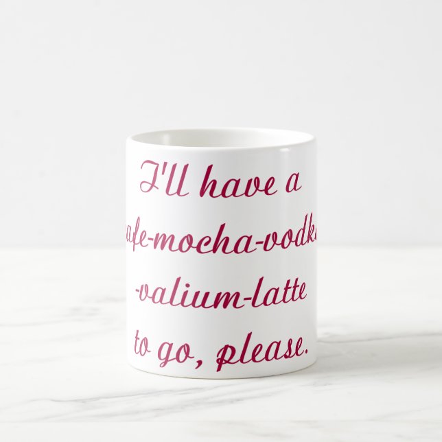 Taza de café chistosa de Latte del valium (Centro)